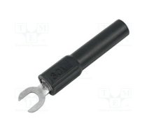 Adapter; banana 4mm socket,fork terminal; 60VDC; 36A; black; 43mm | RDA-S4-W2-B