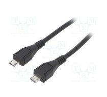 Cable; USB 2.0; USB B micro plug,both sides; nickel plated; 0.6m | AK-USB-17 | AK-USB-17