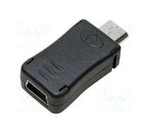Adapter; USB 2.0; USB B micro plug,USB mini 5pin socket; black | AU0010  | AU0010