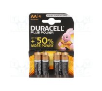 Battery: alkaline; AA; 1.5V; non-rechargeable; 4pcs; Plus | BAT-LR6/DR-PLUS-B4  | LR6 AA PLUS POWER K4