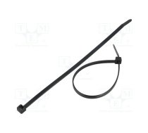 Cable tie; L: 200mm; W: 4.8mm; polyamide; 333N; black; Ømax: 50mm | FIX-S-4.8X200T/BK  | FIX-S-4.8X200T/BK