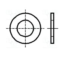 Washer; round; M5; D=10mm; h=1mm; A2 stainless steel; DIN 125A | K5.3/D125-A2 | K5.3/D125-A2