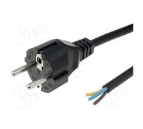 Cable; 3x0.75mm2; CEE 7/7 (E/F) plug,cables; PVC; 1.8m; black; 10A | S2-3/07/1.8BK | LT312 H05VV-F 3X0.75 1.8M BLK