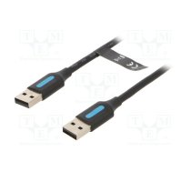 Cable; USB 2.0; USB A plug,both sides; nickel plated; 0.25m; PVC | COJBC | COJBC