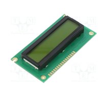 Display: LCD; alphanumeric; STN Positive; 16x2; yellow-green; LED | RC1602A-YHY-CSX  | RC1602A-YHY-CSX