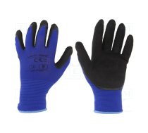 Protective gloves; Size: 8; black-navy blue; latex,polyamide | LAHTI-L211708K | L211708K