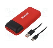 Charger: for rechargeable batteries; Li-Ion; 3.6/3.7V; 5VDC | XTAR-PB2S-RD  | PB2S RED