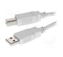 Cable; USB 2.0; USB A plug,USB B plug; 1m; grey; Cu; 24AWG,28AWG | CAB-USBAB/1.0 | CAB-USBAB/1