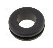 Grommet; Ømount.hole: 11mm; Øhole: 8mm; rubber; black; -40÷135°C | M15075  | 15075