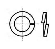 Washer; spring; M10; D=18.1mm; h=2.2mm; A2 stainless steel; BN 672 | B10/BN672 | 1253646