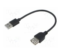 Cable; USB 2.0; USB A socket,USB A plug; nickel plated; 0.15m | AK-USB-23 | AK-USB-23
