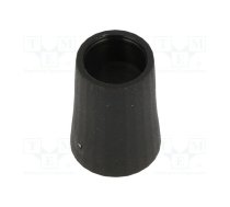 Knob; conical; thermoplastic; Øshaft: 6mm; Ø12x17mm; black; push-in | K88-BLK  | CL178812