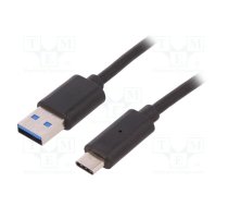 Cable; USB 3.0; USB A plug,USB C plug; 1.5m | QOLTEC-50492 | 50492
