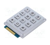 Keypad: metal; No.of butt: 12; LED; metal; 200mΩ; 1.2N; 20mA; W: 51mm | KB304-MNS-WP-B  | AK-304-N-SSL-WP-MM-BL