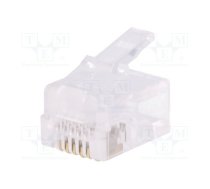 Plug; RJ12; PIN: 6; unshielded; gold-plated; Layout: 6p6c; for cable | LOG-MP0019  | MP0019