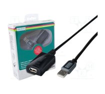Repeater USB; USB 2.0; USB A socket,USB A plug; 10m; black | A-DA-73100 | DA-73100-1