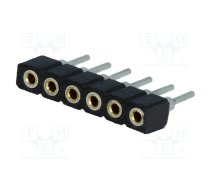 Connector: pin strips; socket; female; PIN: 6; straight; 2mm; THT | DS1002-02-1X06BT1F  | DS1002-02-1*6BT1F6