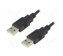 Cable; USB 2.0; USB A plug,both sides; 1m; black; Core: Cu | CAB-USBAA/1-BK  | CAB-USBAA/1-BK