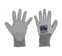 Protective gloves; Size: 9,L; grey; HPPE,polyester; Opty | OP-775-L/09  | 53708