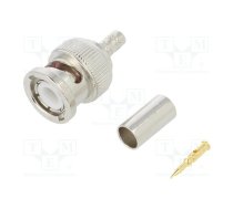 Connector: BNC; plug; male; straight; 50Ω; crimped; for cable; POM | 031-320-RFX  | 031-320-RFX