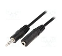 Cable; Jack 3.5mm 3pin plug,Jack 3.5mm socket; 3m; black; PVC | CV202-030-PB | CV202-030-PB