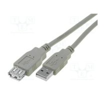 Cable; USB 2.0; USB A socket,USB A plug; nickel plated; 1.5m | CU202-015-PB | CU202-015-PB