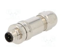 Plug; M12; PIN: 4; male; D code-Ethernet; for cable; screw terminal | T4111512041-000  | T4111512041-000