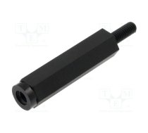 Screwed spacer sleeve; hexagonal; polyamide; M3; M3; L: 45mm; black | TFM-M3X45/DR285  | 285X45