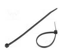 Cable tie; L: 100mm; W: 2.5mm; polyamide; 80N; black; Ømax: 21mm | FIX-S-2.5X100/BK  | FIX-S-2.5X100/BK