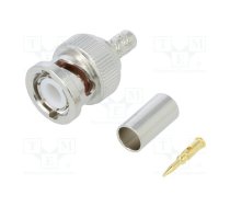 Plug; BNC; male; straight; 50Ω; crimped; for cable; POM; gold-plated | 112116  | 112116