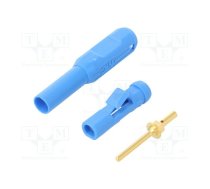 Connector: 1,5mm banana; plug; blue; Connection: soldered; Ø: 2.1mm | MS1525-S-23  | 65.3339-23