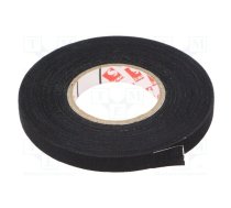 Tape: textile; W: 9mm; L: 25m; Thk: 0.25mm; caoutchouc; black; 8% | SCAPA-003-9  | TAŚMA 003 9MM/25M CZARNA, TKANINOWA