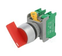 Switch: rotary; 22mm; Stabl.pos: 1; NO x2; red; 3A/230VAC; IP65 | LRS22-2-O-R-2  | LRS22-2/O R,1-2