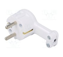 Connector: AC supply; male; plug; 2P+PE; 250VAC; 16A; white; PIN: 3 | WT-16UP/WH  | WT-16UP