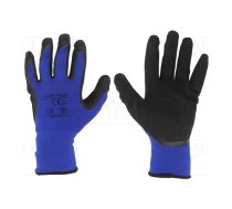 Protective gloves; Size: 10; black-navy blue; latex,polyamide | LAHTI-L211710K | L211710K