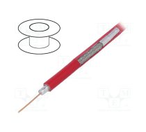 Wire: coaxial; RG59; solid; Cu; PVC; red; 100m; Øcable: 6.1mm | RG59-CU-RD  | S5990 RVTCU