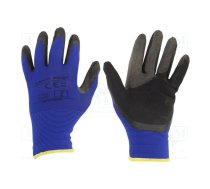 Protective gloves; Size: 7; black-navy blue; latex,polyamide | LAHTI-L211707K | L211707K
