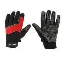 Protective gloves; Size: 9; black-red; microfiber,plastic | LAHTI-L281109K  | L281109K