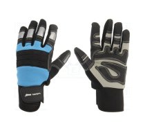 Protective gloves; Size: 8; black/blue; microfiber,plastic | LAHTI-L280708K  | L280708K