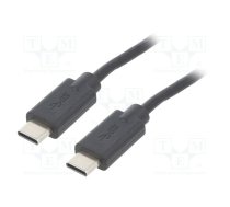 Cable; USB 2.0; USB C plug,both sides; 1.4m; black | QOLTEC-52343 | 52343