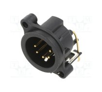 Socket; XLR; male; PIN: 5; angled 90°; THT; black; 3A; 19.8x19.8mm | NTR-NC5MAH  | NC5MAH