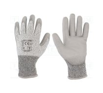 Protective gloves; Size: 9; grey; composite fibre | LAHTI-L200109K  | L200109K