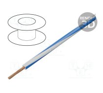 Wire; H05V-K,LgY; stranded; Cu; 0.35mm2; PVC; white-blue; 300V,500V | LGY0.35-WH/BL | LGY0.35-WH/BL