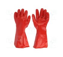 Protective gloves; Size: 10; red; PVC; long; 12pcs. | LAHTI-L240210W  | L240210W
