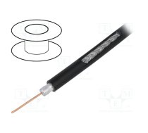 Wire: coaxial; RG6; wire; Cu; PE; black; 100m; Øcable: 6.91mm | RG6-CU-FLOODED  | S677BEFCU