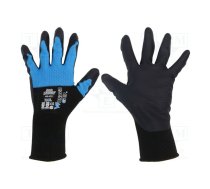 Protective gloves; Size: 10,XL; black/blue; latex,polyester | WG-422-XL/10  | 52797