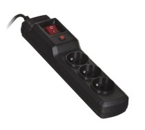 Activejet COMBO 3GN 3M black power strip with cord | COMBO 3GN 3M  | 5901443115595 | LIPACJLIS0026