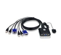 Aten 2-Port USB VGA Cable KVM Switch with Remote Port Selector | CS22U-A7  | 4710423775978