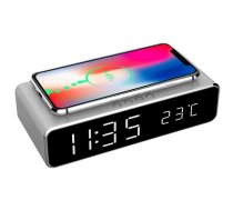 Gembird Digital alarm clock with wireless charging function Silver | DAC-WPC-01-S  | 8716309107853