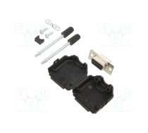 D-Sub; PIN: 9; plug; female; soldering; for cable; black | DPPK09-BK-DMS-K  | 6355-0054-11
